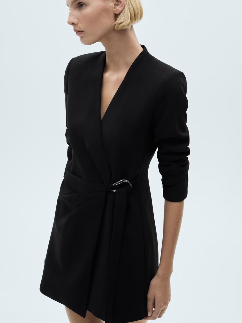 Mango buckle wrap mini dress